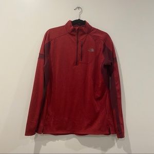 The North Face Red Pullover with 3/4 Zipper
